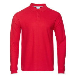 Рубашка поло мужская STAN длинный рукав хлопок/полиэстер 185, 104S, красный