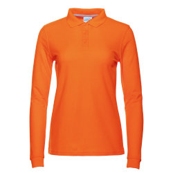 Рубашка поло женская STAN длинный рукав хлопок/полиэстер 185, 04SW, оранжевый