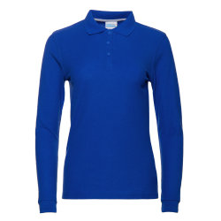 Рубашка поло женская STAN длинный рукав хлопок/полиэстер 185, 04SW, синий
