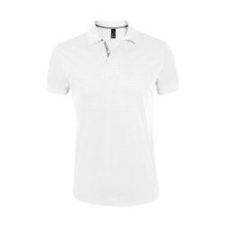 Рубашка поло мужская PORTLAND MEN 200 (белый, серый)